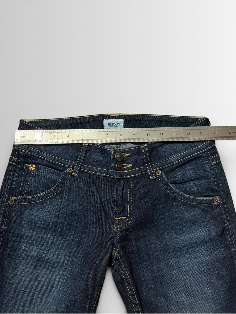 Hudson Signature Flap Pocket Flare Jeans Size 26 Dark Wash USA - Picture 7 of 13